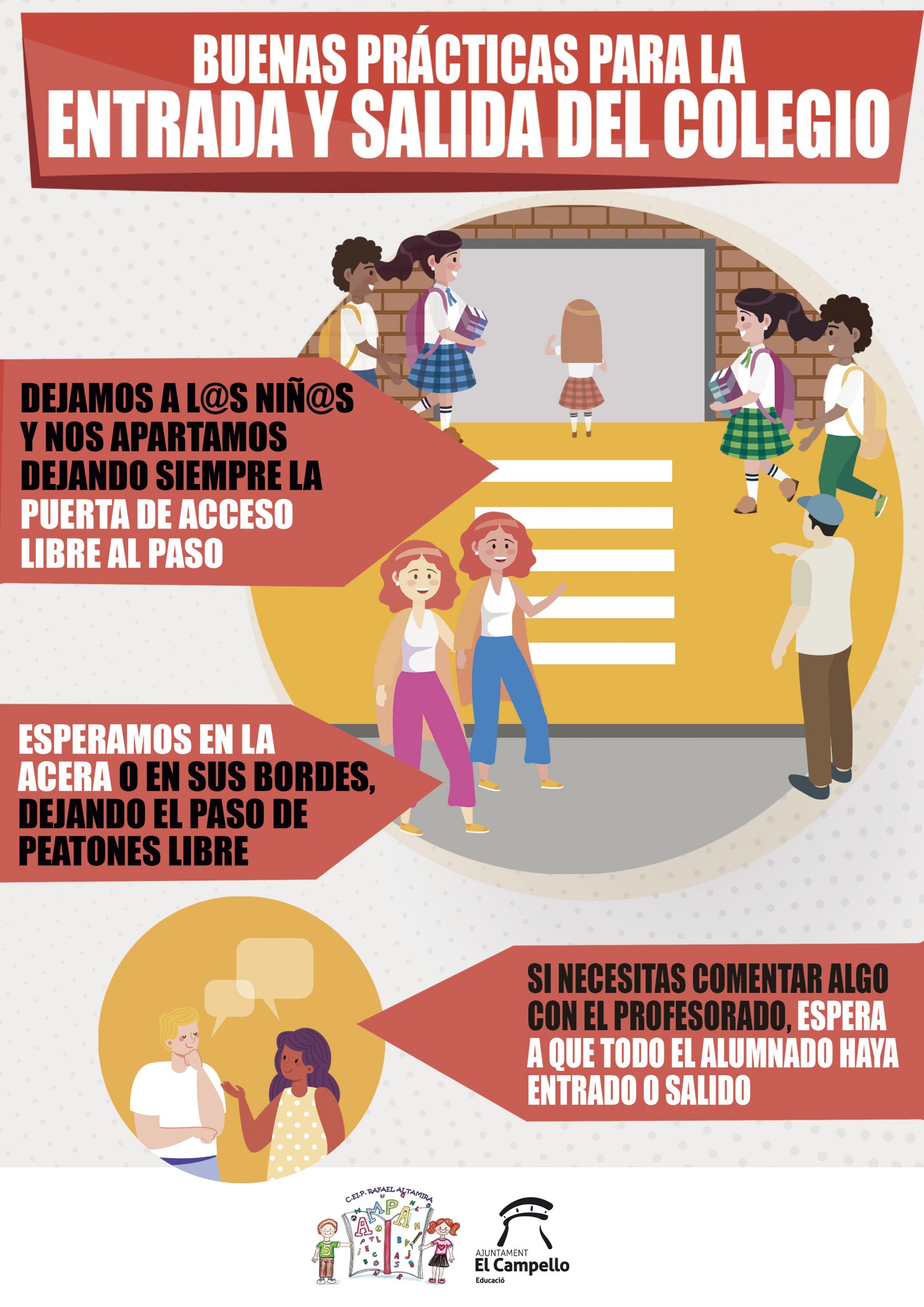 Buenas prácticas para la entrada y salida del colegio