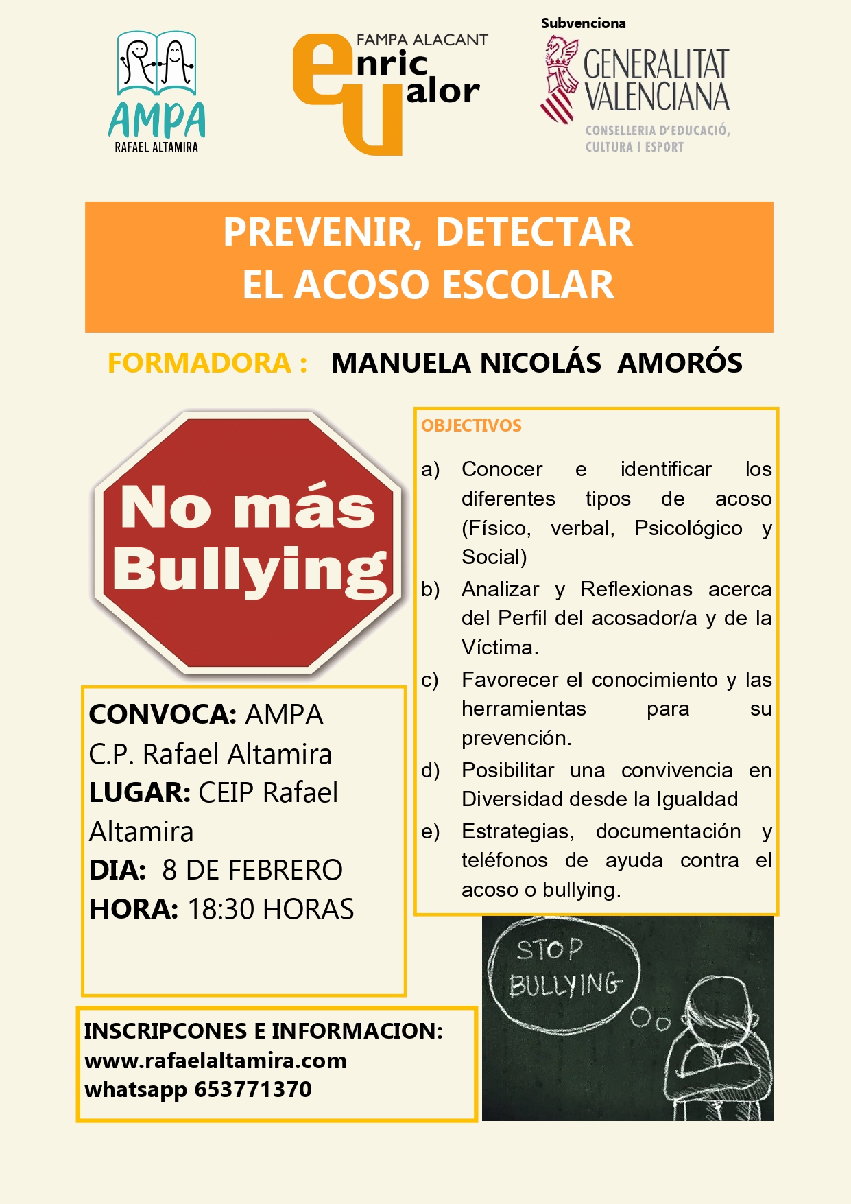 Prevención y detección del acoso escolar (8 febrero)