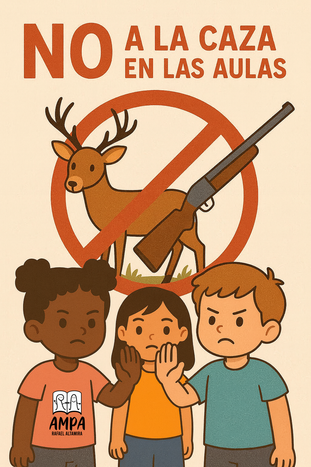 No a la caza en las aulas