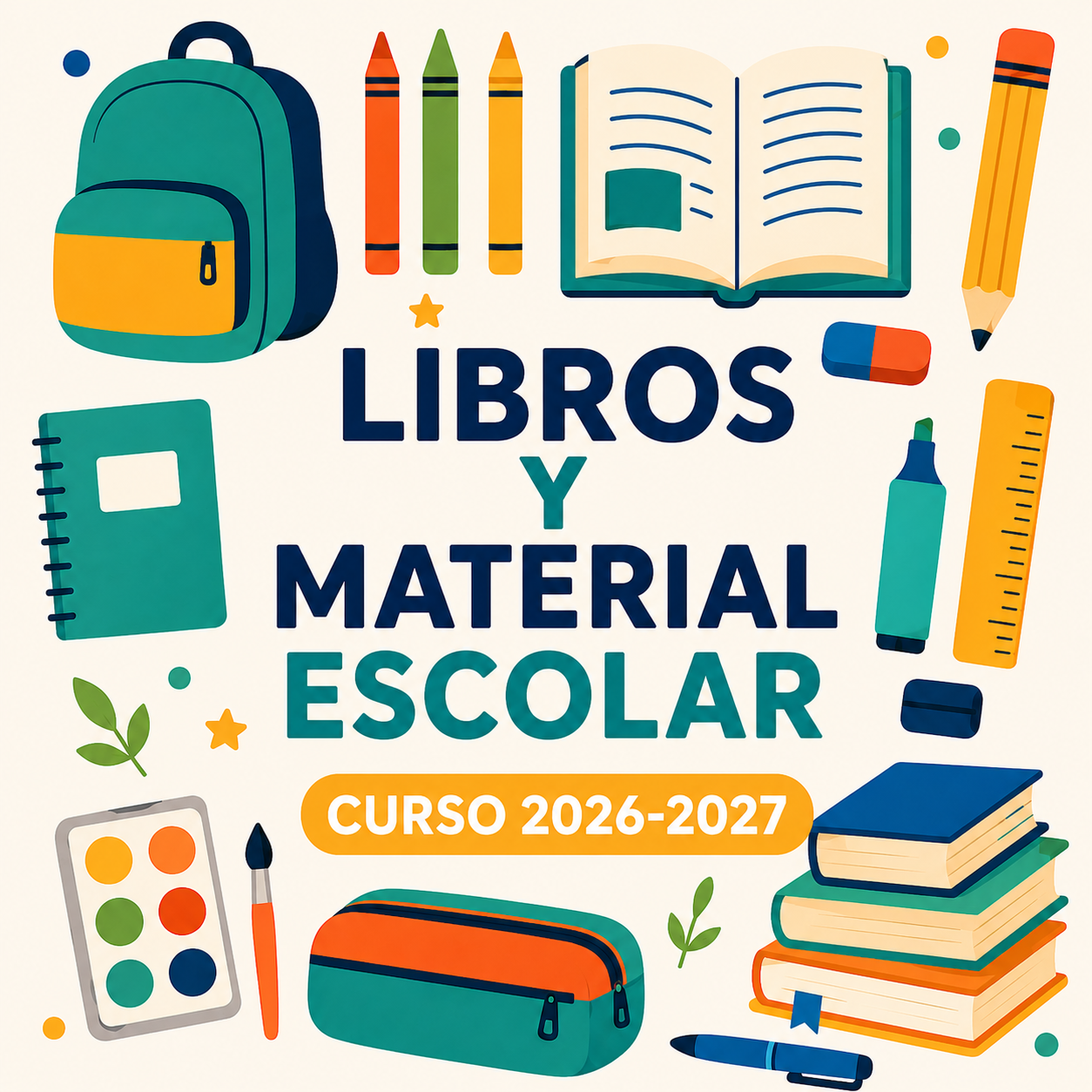 Libros de texto y material escolar para el curso 2026-2027